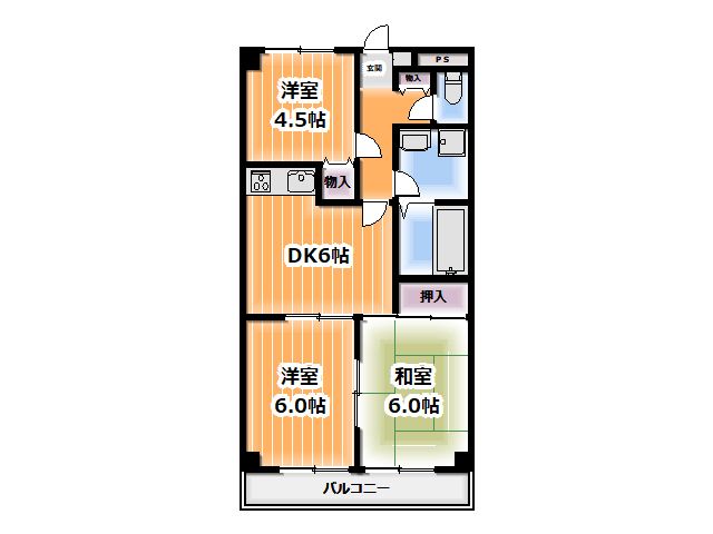 ■アメニティハイツ　３ＤＫ（52.65㎡）　　　　　　　　　　　　　　　　　　　　　　　駅近ペット可マンション　敷地内駐車場有