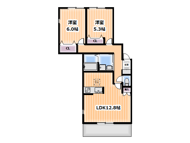 ■Maison Rassurer(ﾒｿﾞﾝﾗｼｭﾚ)2LDK(57.67㎡）　　　　　　　　　　　　　　　　　　　　　　　　　　　　　　　　　　　築浅物件　Wi-Fi無料　敷地内防犯カメラ